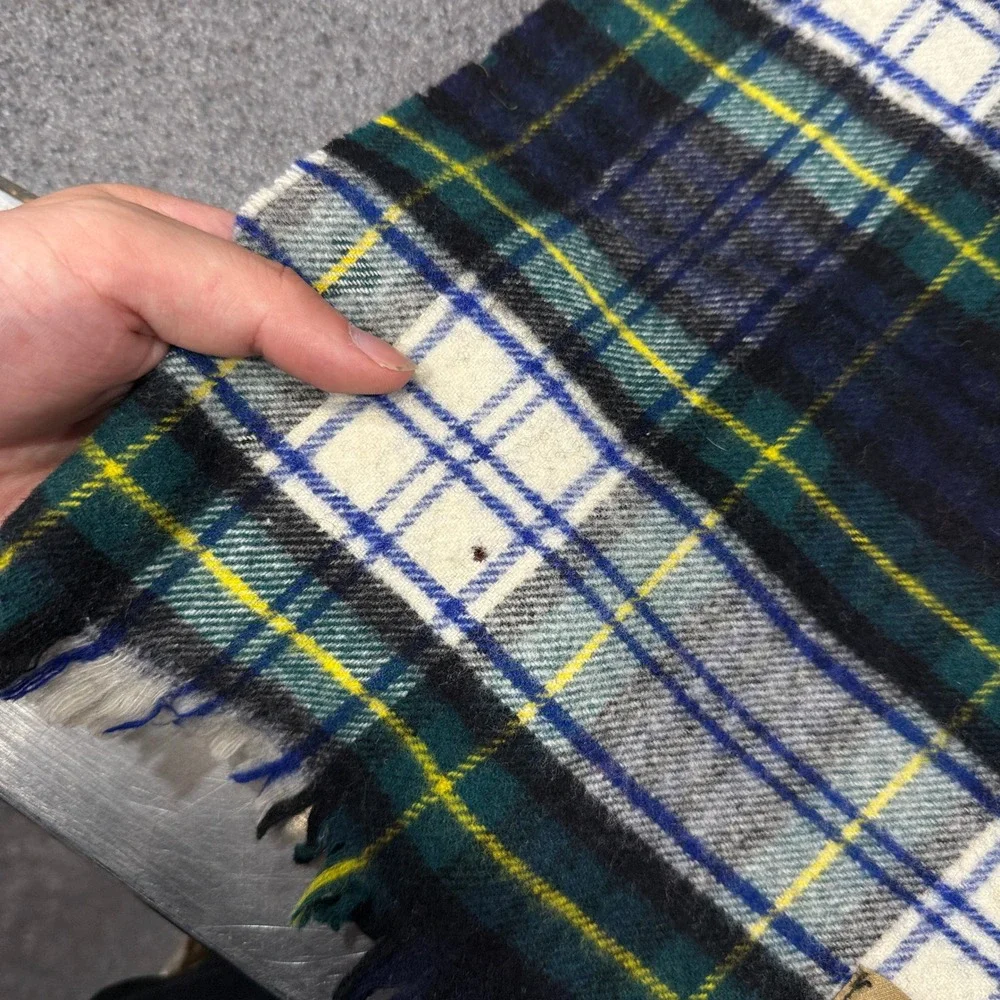 Lowland Glen Scarf Unisex OS Blue Green Plaid Good Wool Tartan Made in Scotland